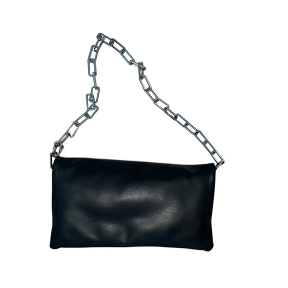 Faux Leather Black‎ shoulder Bag - Picture 1 of 5